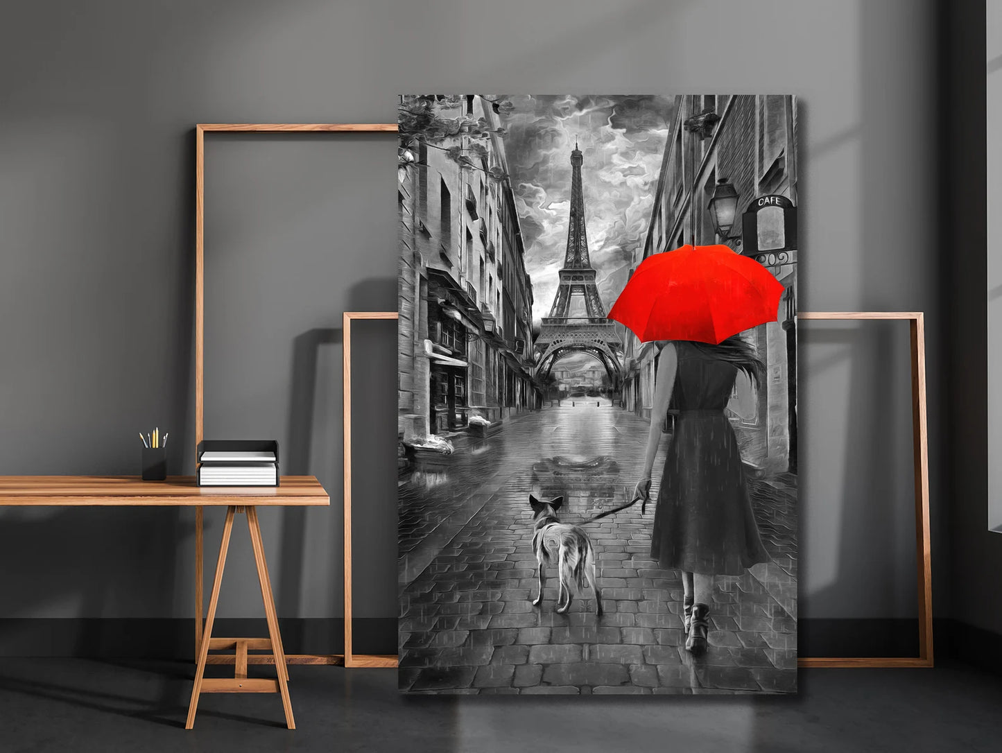 Lady in Red in Paris Canvas