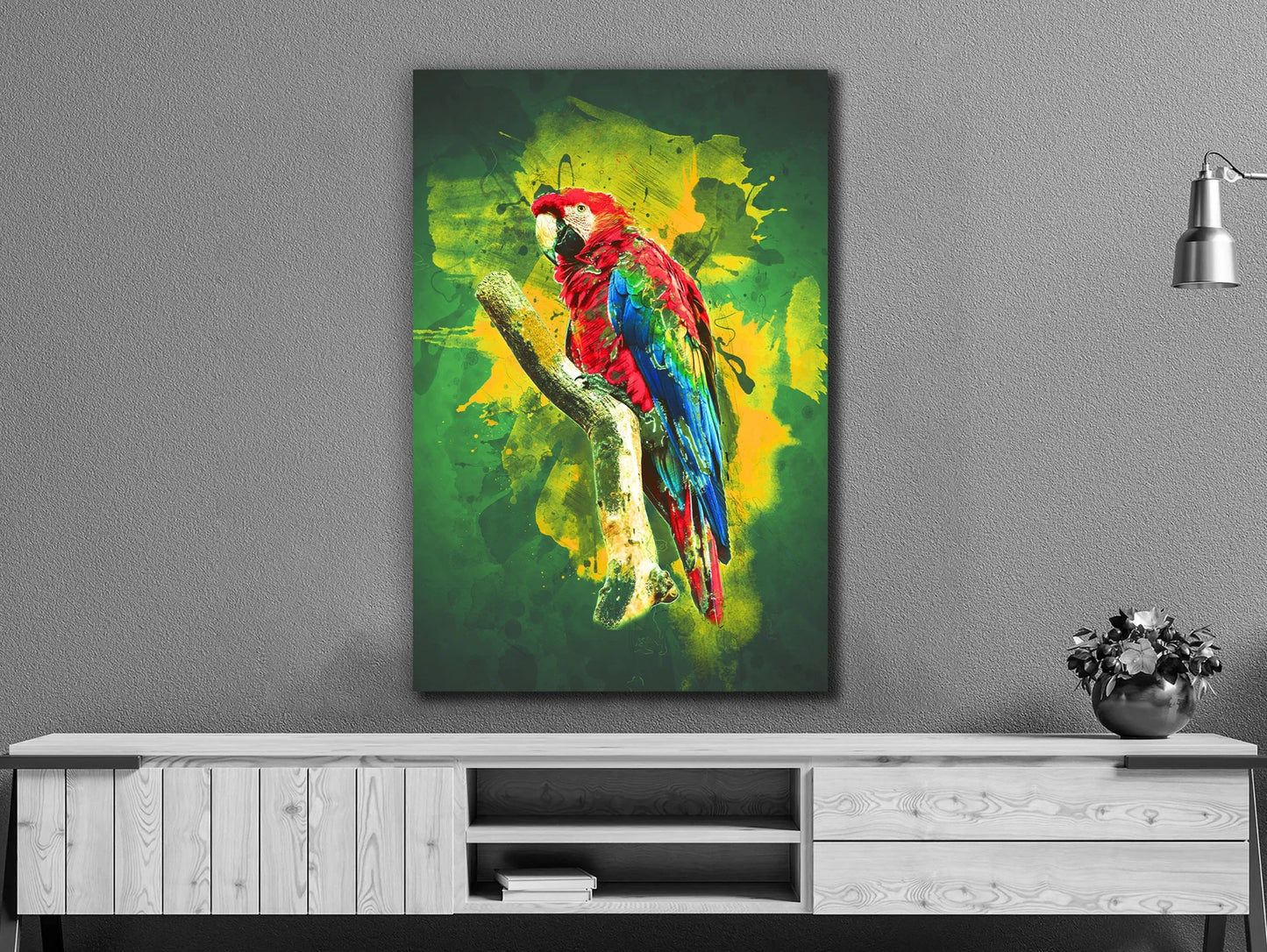 Parrot in the Green Canvas