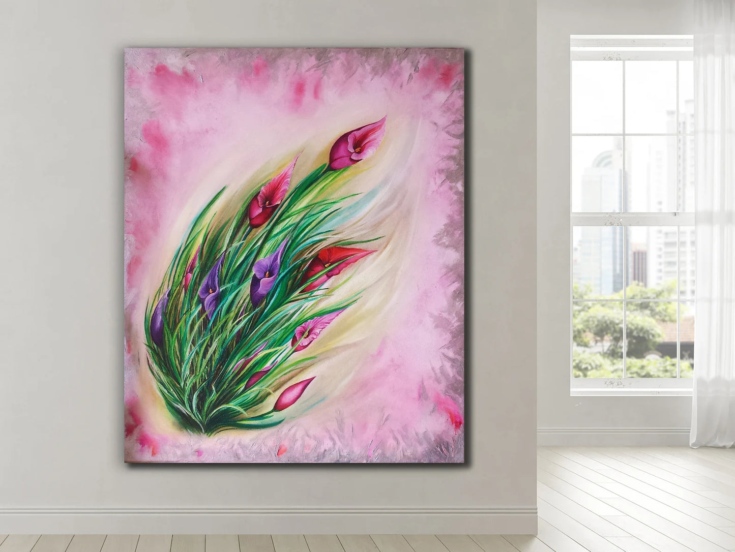 Flower on Pink Canvas Art