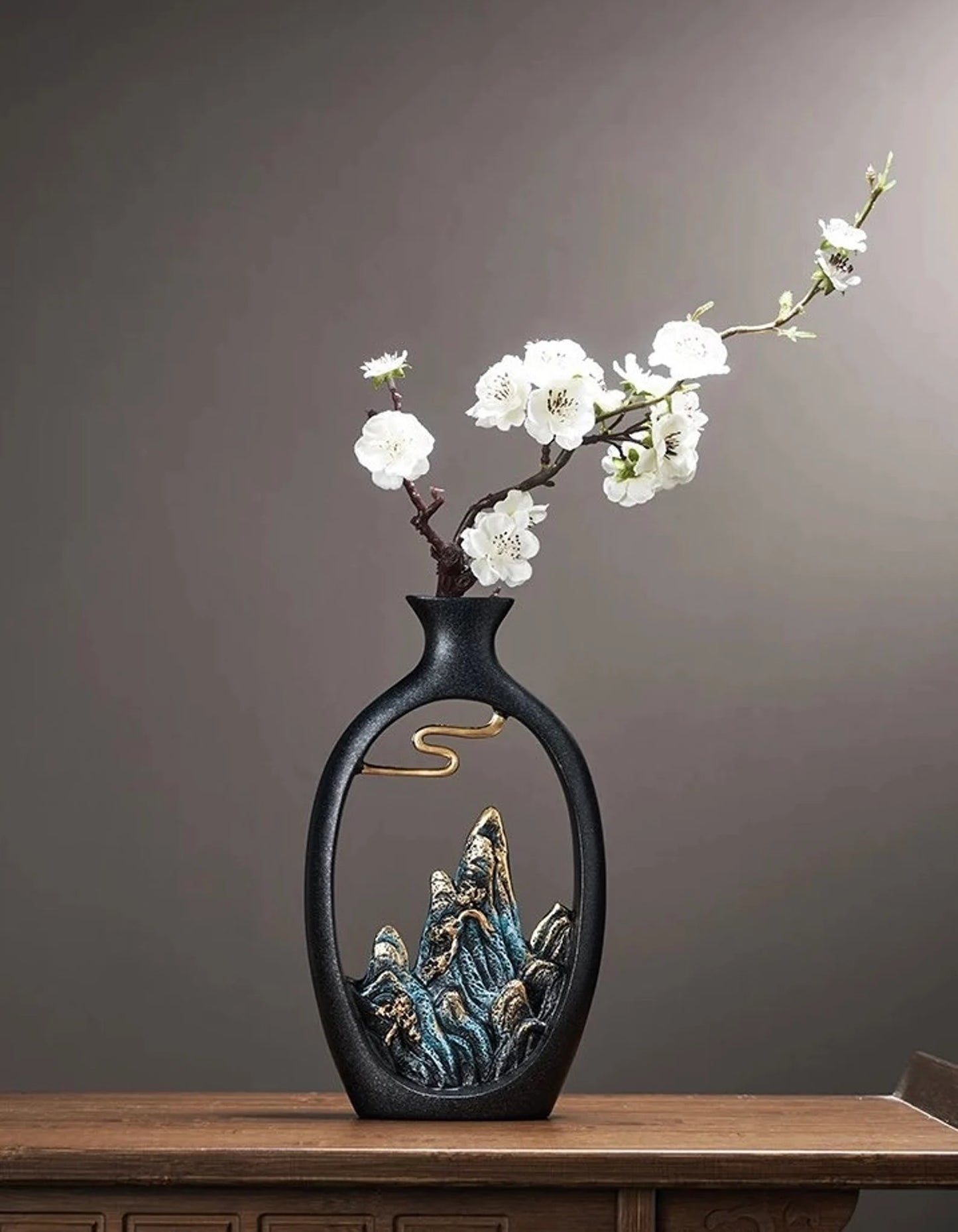 Vase and flowers sculpture