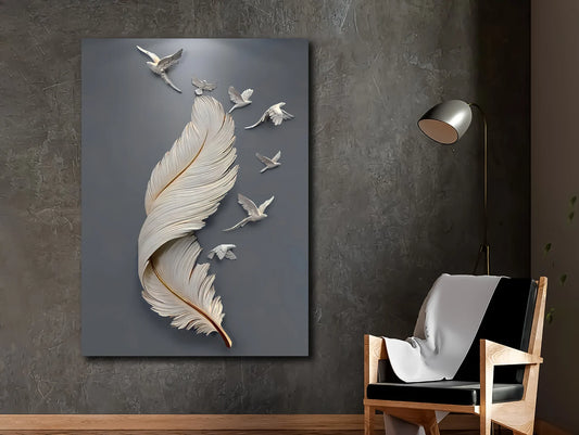 Feather Flying Birds Canvas