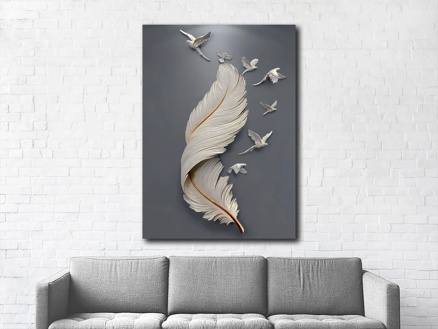 Feather Flying Birds Canvas