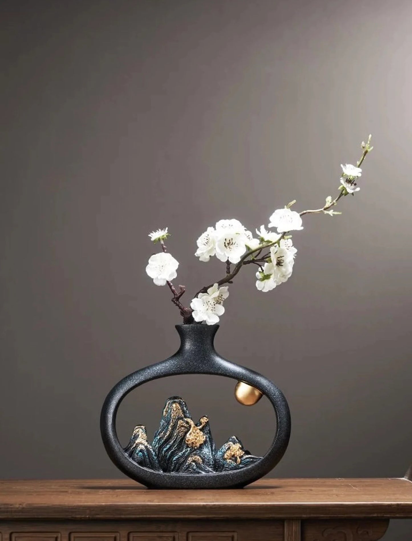 Vase and flowers sculpture