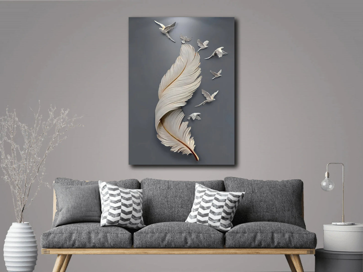 Feather Flying Birds Canvas