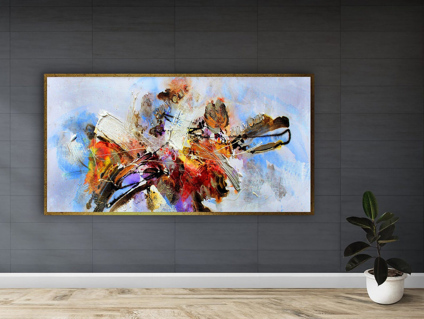 Dancing Abstract Canva Art with Frame