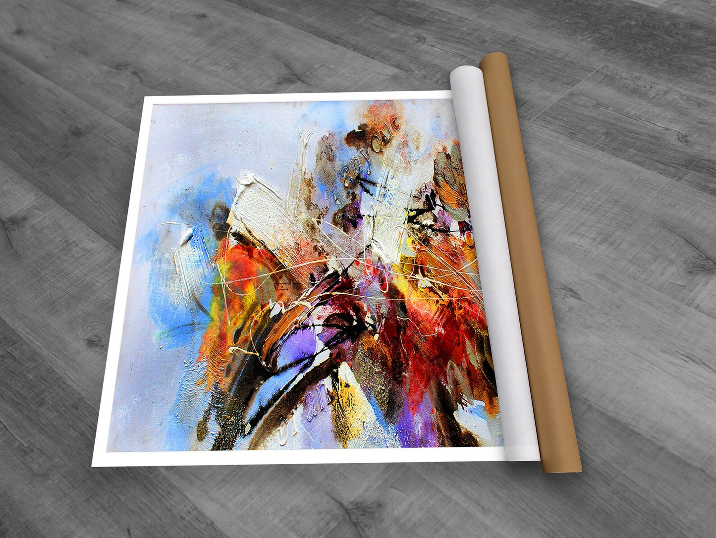 Dancing Abstract Canva Art with Frame