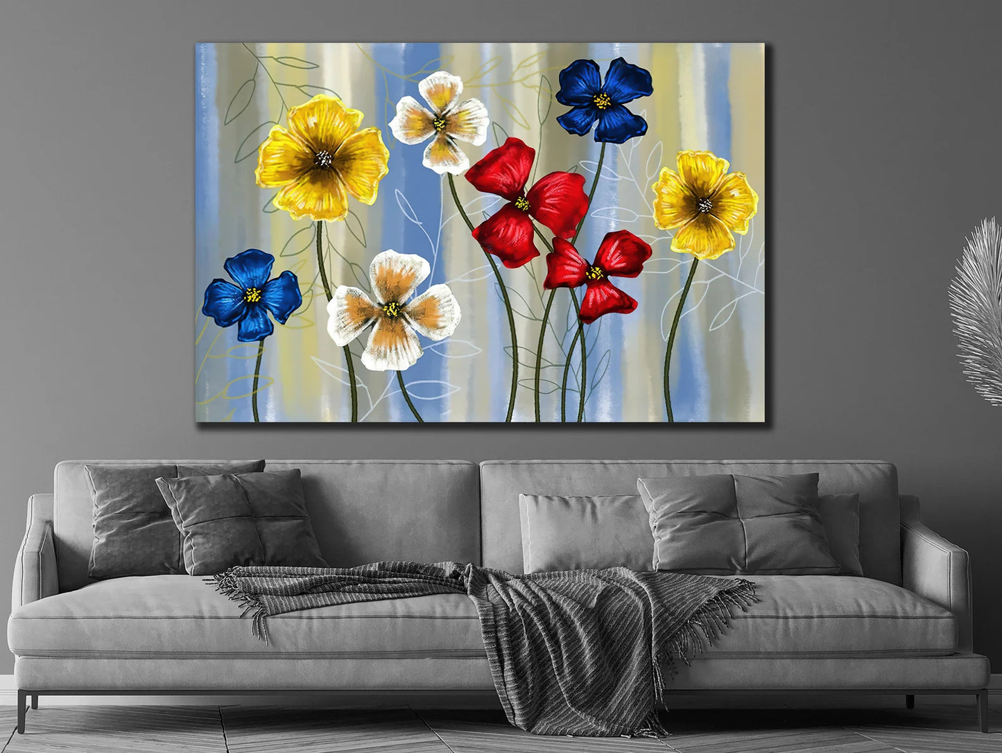 Colorful flowers canvas