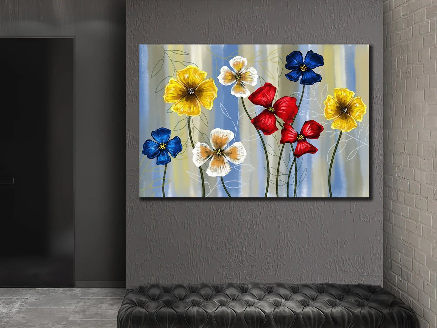 Colorful flowers canvas