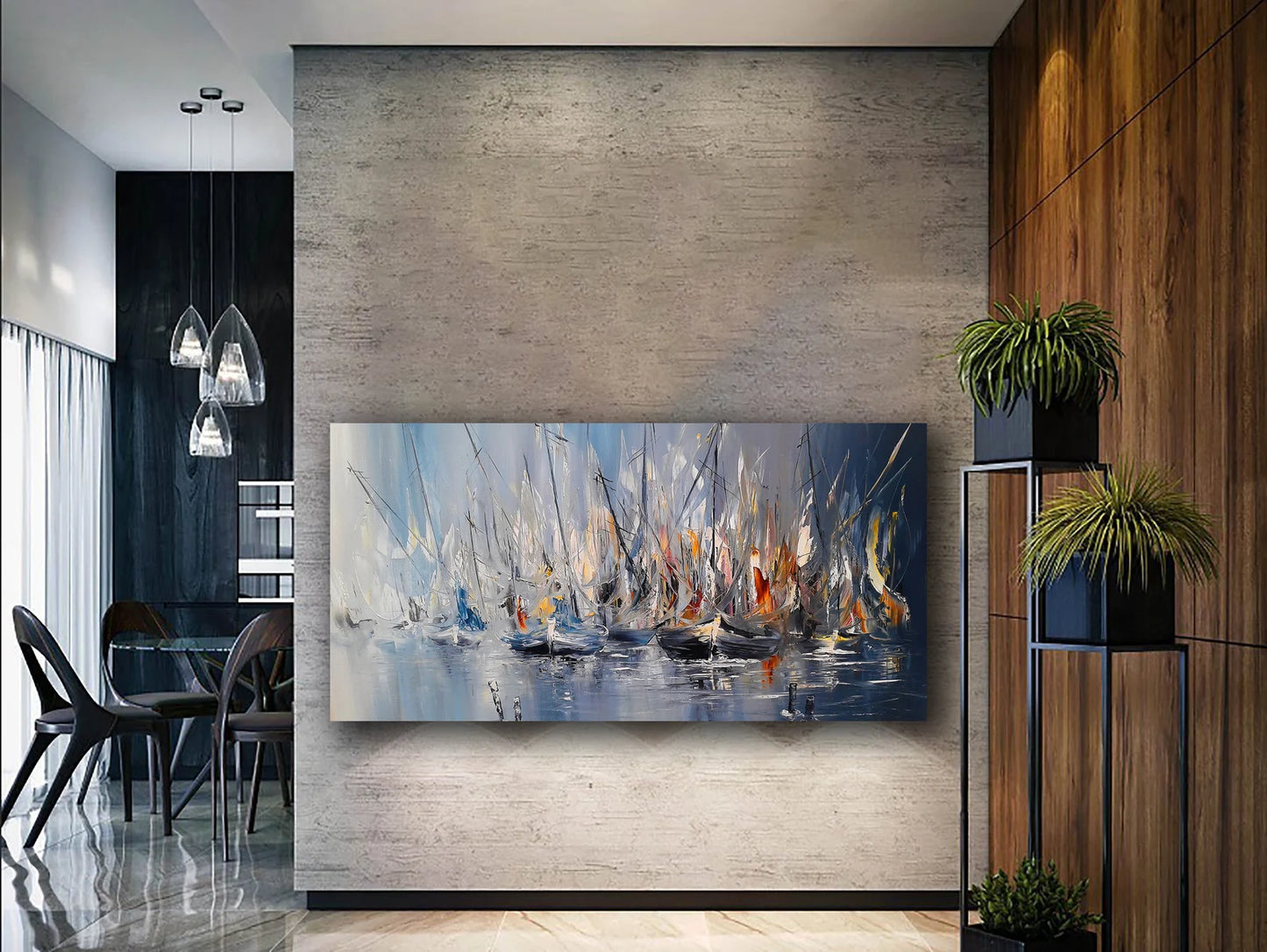 Ships at sea canvas