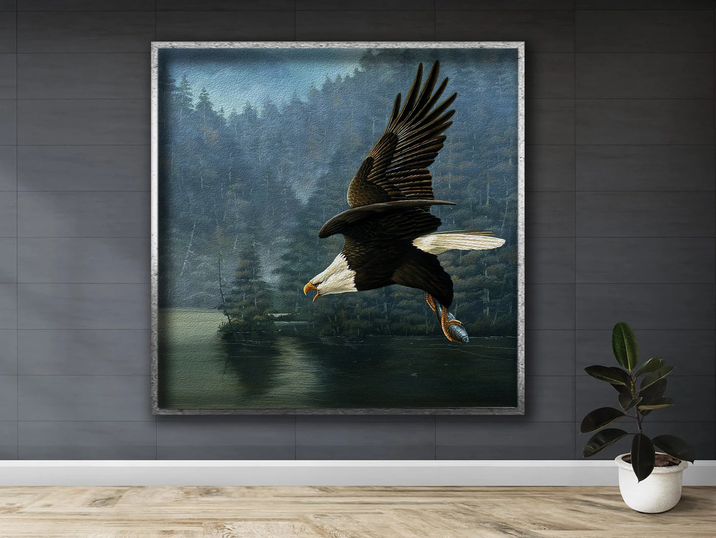 Flying eagle art with frame