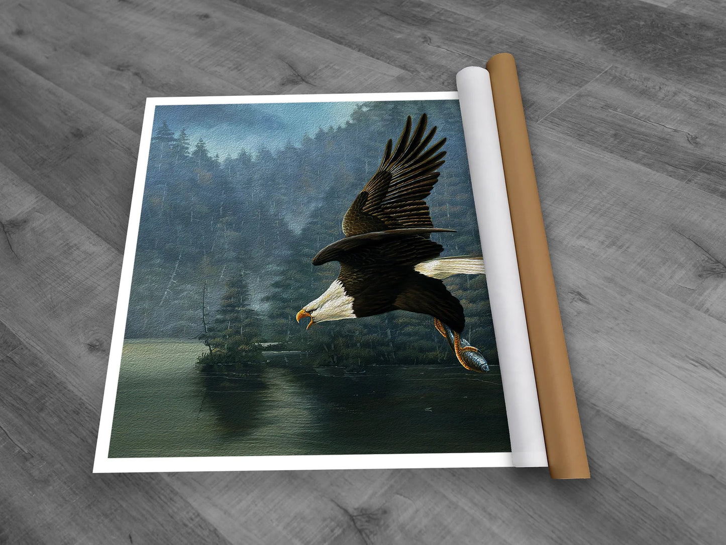 Flying eagle art with frame