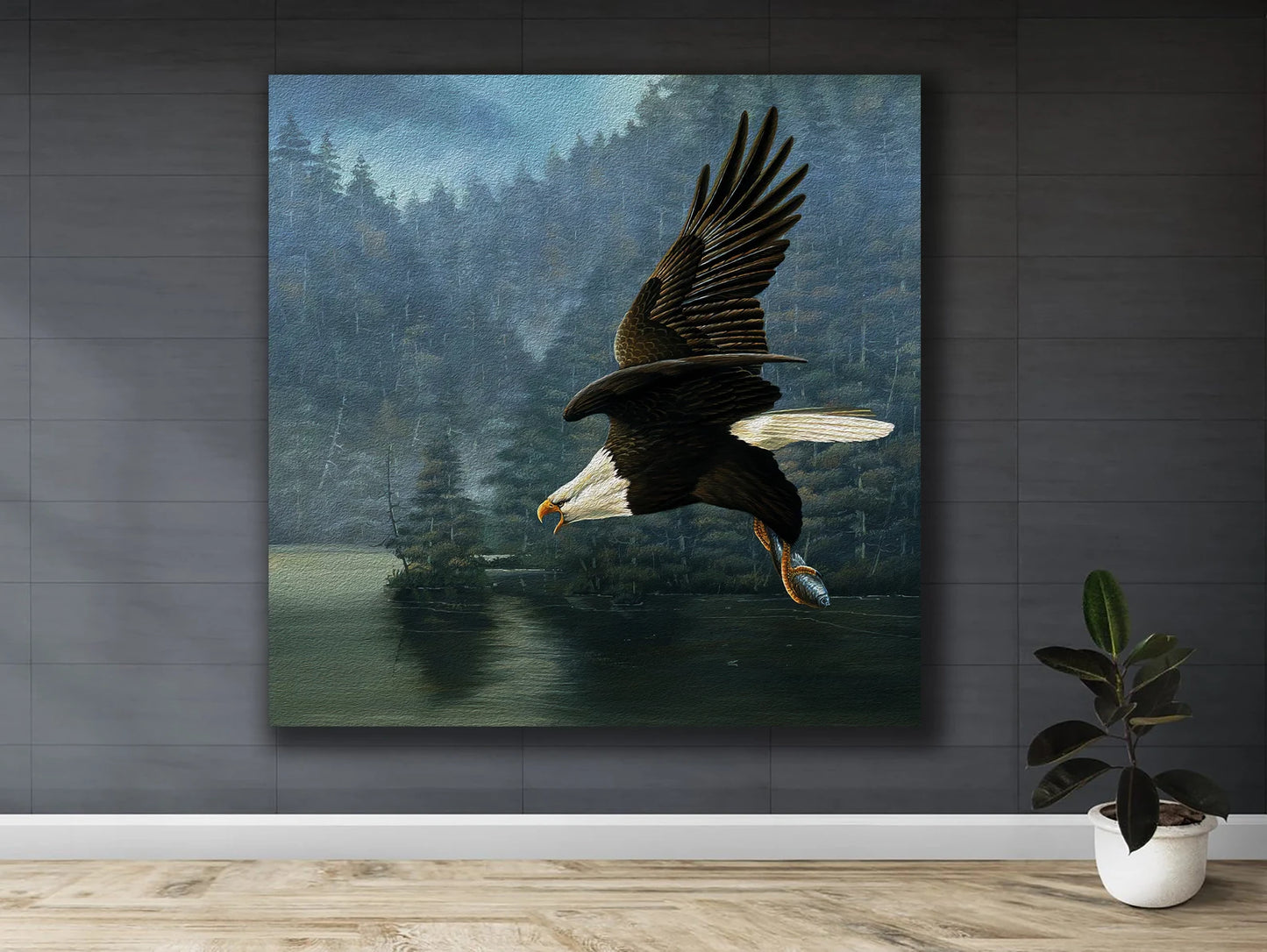 Flying eagle art with frame