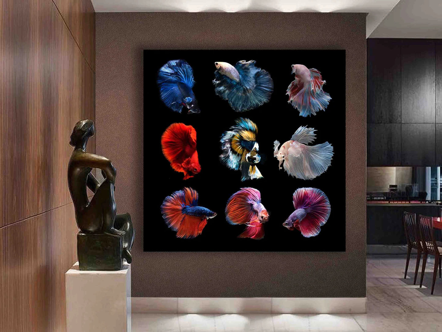 Siamese fighting fish canvas