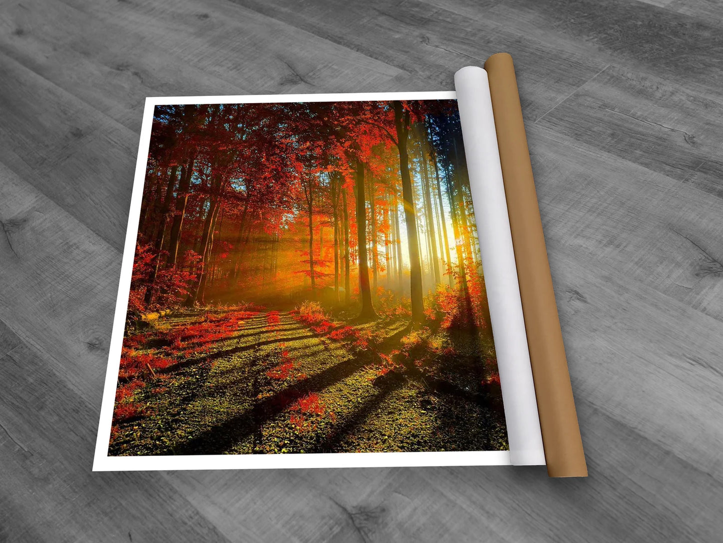 The Red Forest Canvas Art with Frame