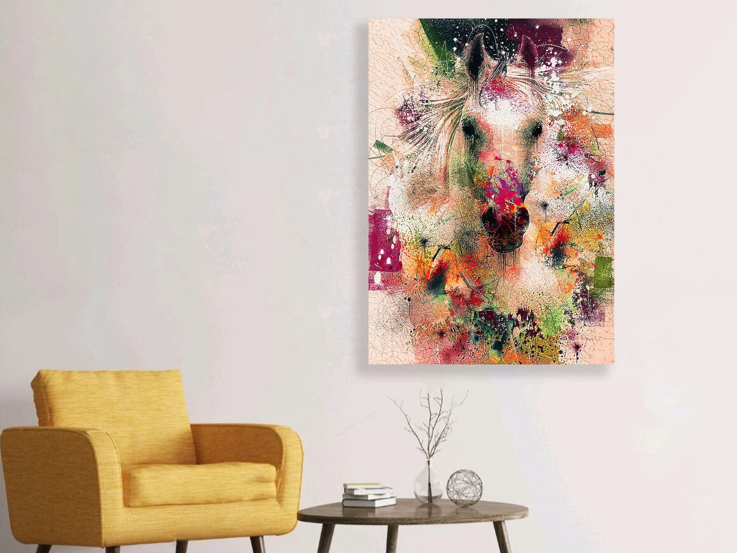 Colorful horse canvas