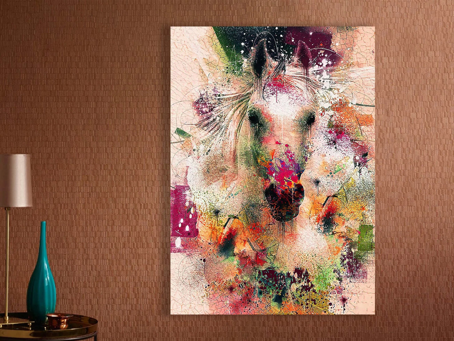 Colorful horse canvas