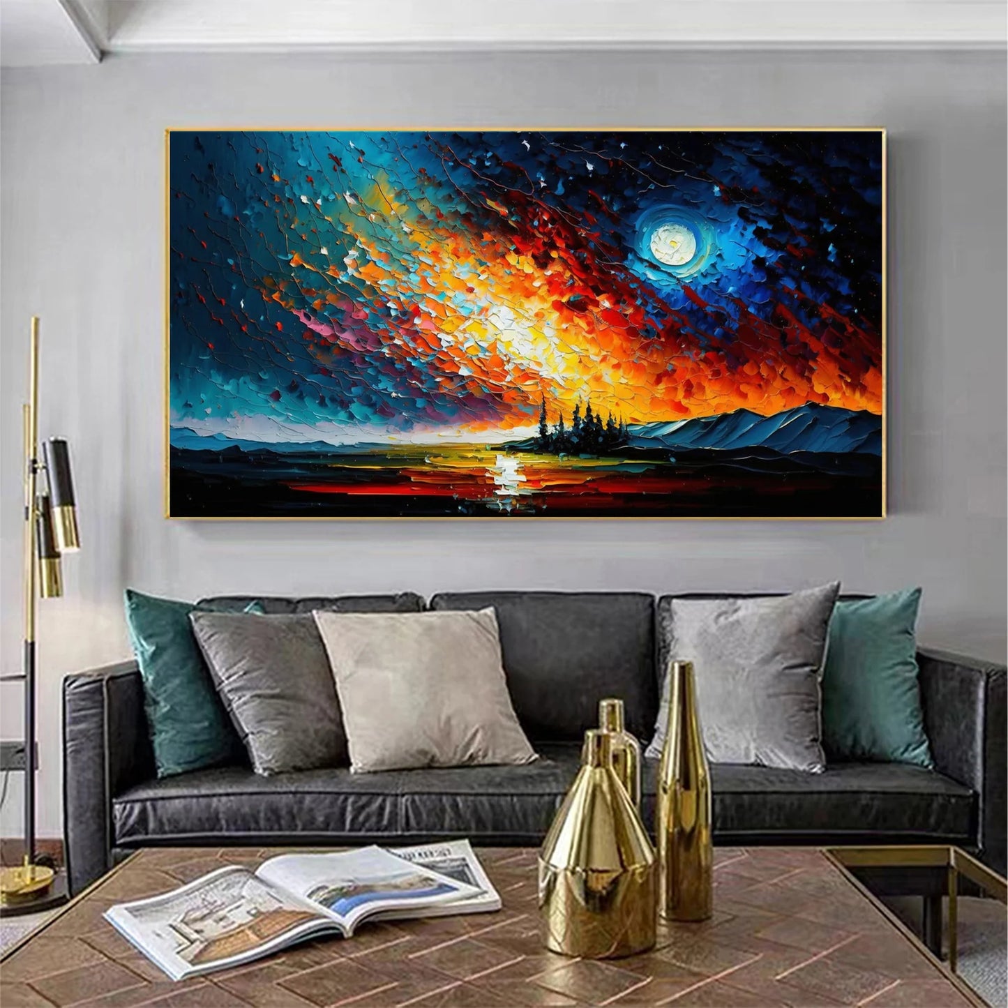 Night Landscape Oil Painting Handmade