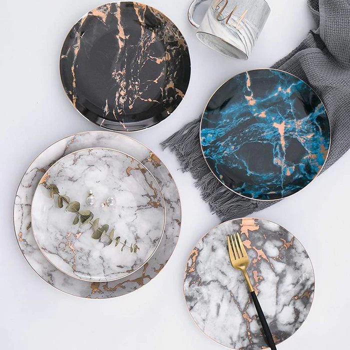 Collection marble plates